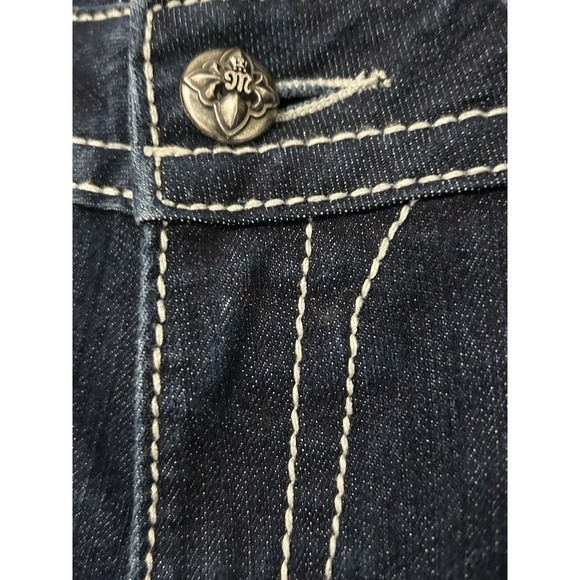 Miss Me Bootcut Jeans Womens 31 Dark Wash Mid-Rise Easy Boot Sequin Bling Back - Picture 4 of 8